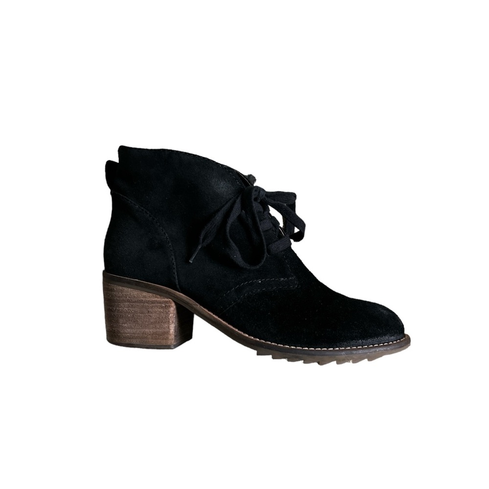 Biala Caslon Gia Lace Up Bootie In Black Suede Size 38EU